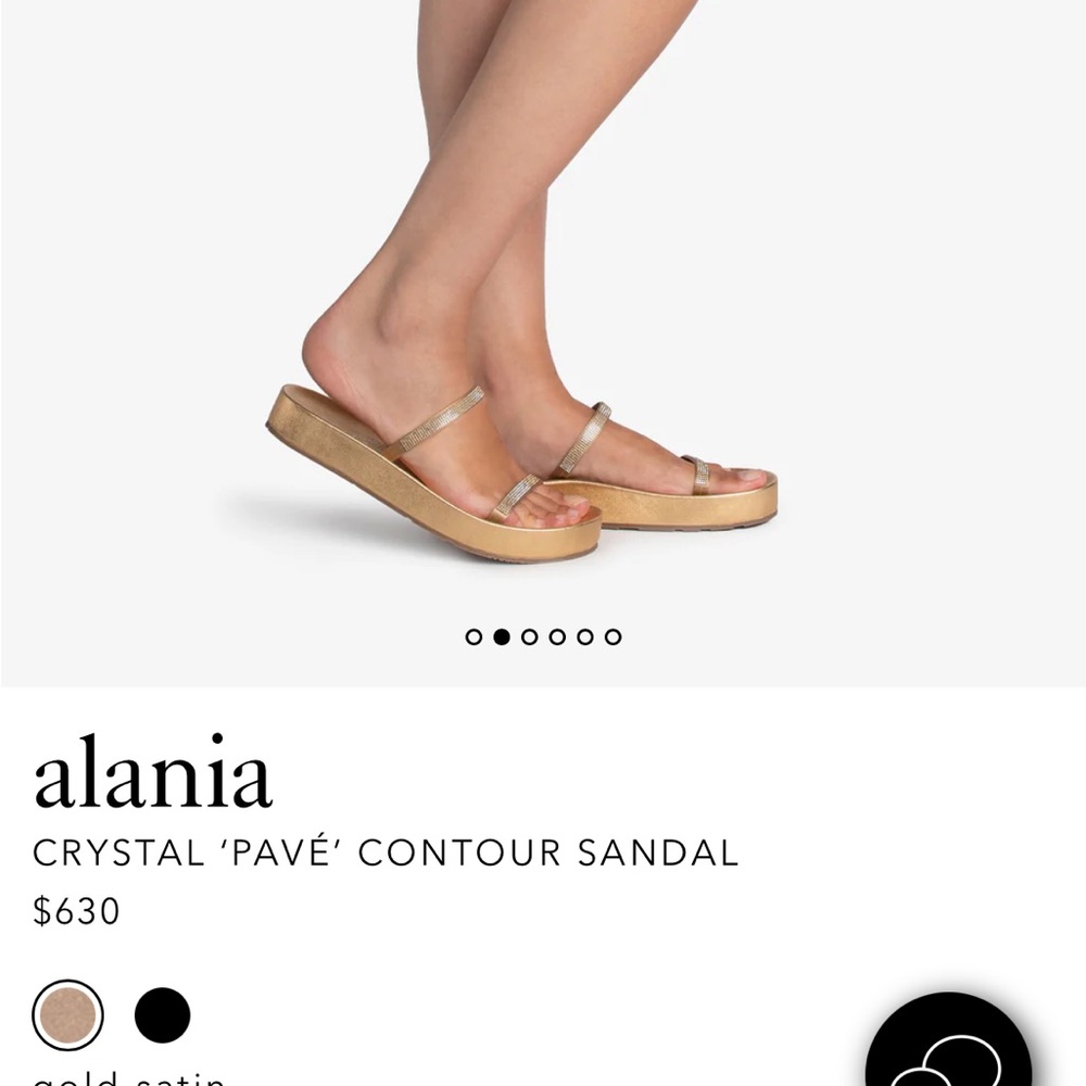 Alania Gold Satin Sandals with Crystals